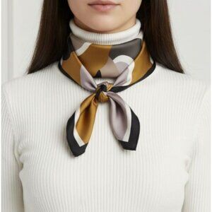 ❤️Elegant Bandana Square Scarf Silky Satin Abstract Geometric Hair Scarfs New❤️